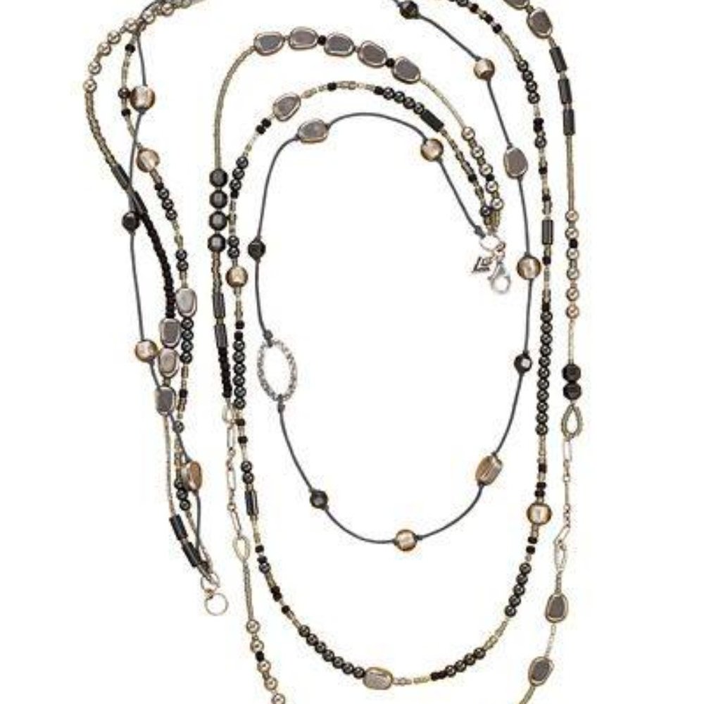 Silpada Dewdrops Hematite, Glass and Sterling Silver Necklace N2097